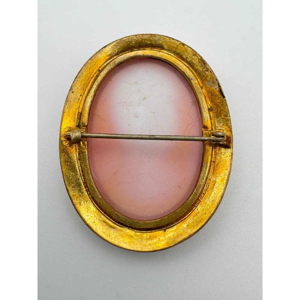 Vintage Cameo Brooch Resin 1.5